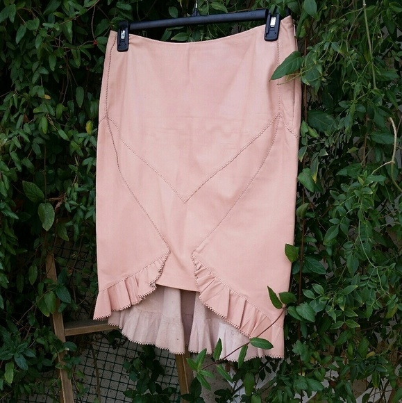 Peach Leather  Roberto Cavalli skirt - Picture 3 of 8